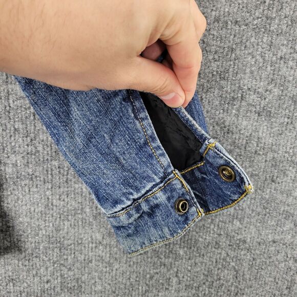 LEVI STRAUSS Sherpa Lined Denim Jean Jacket Trucker Snap Front SIZE XS - Picture 8 of 16